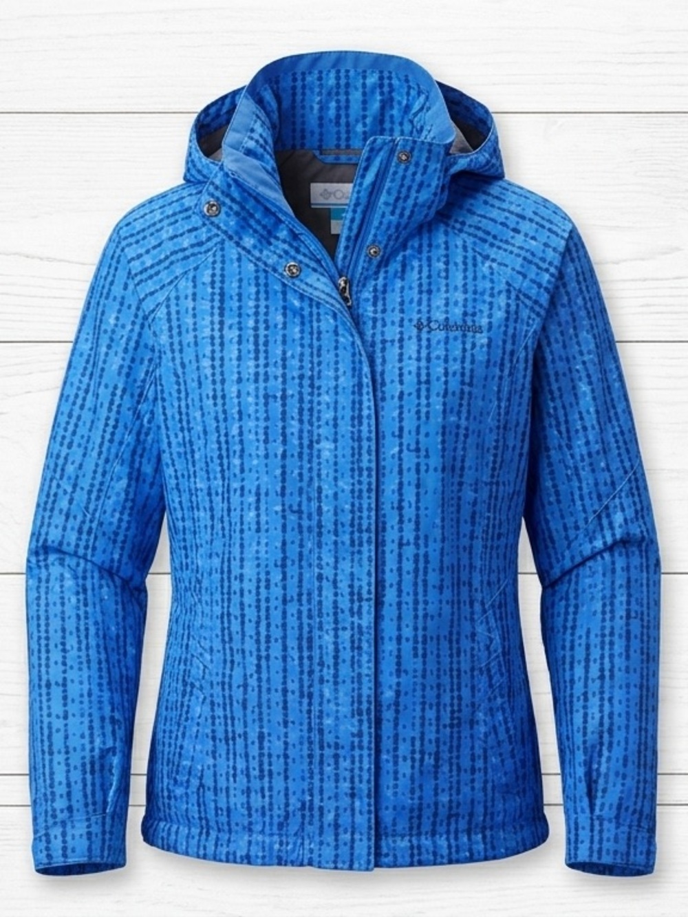 Columbia Bugaboo Interchange Jacket Womens M Blue Omni-Tech Shell Only Read Flaw